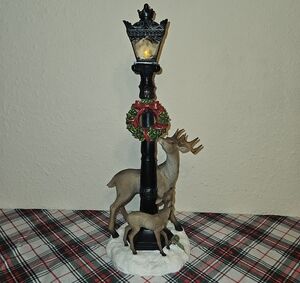 Melrose Deer & Fawn Victorian Lighted Lamppost Christmas Decor